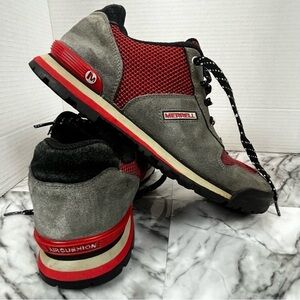 Merrel Solo Origins grey and red hiking shoes hikers